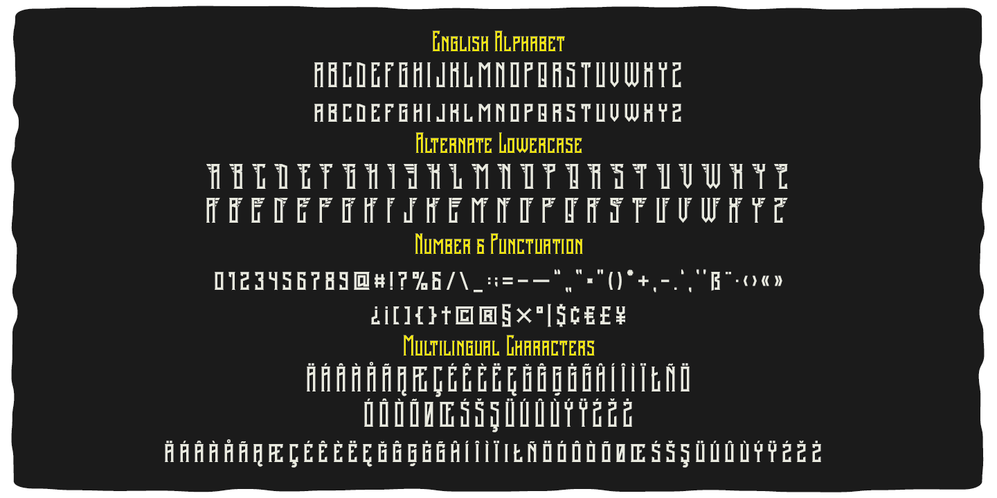 Ejemplo de fuente Space Vacation Outline